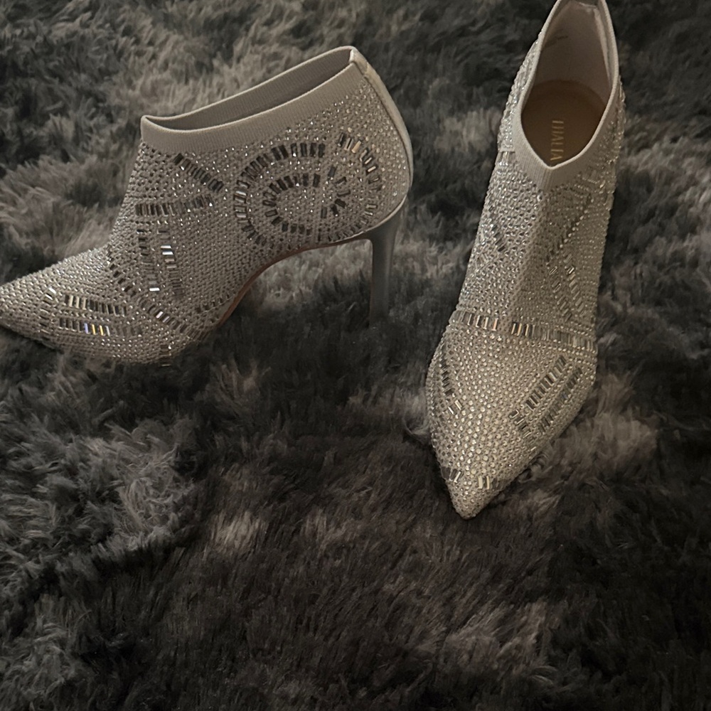 Thalia Sodi Glittering Silver Ankle Boots - Picture 2 of 8